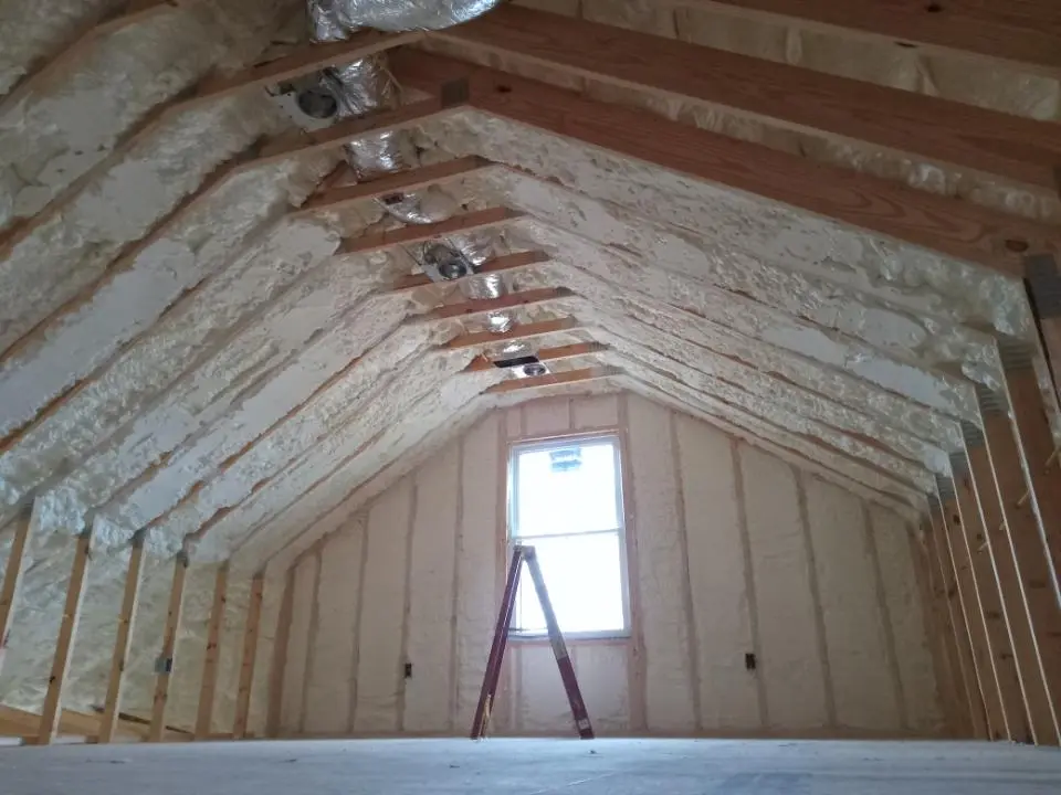 Spray foam roofing application for Crawl Space Insulation project in Glenville